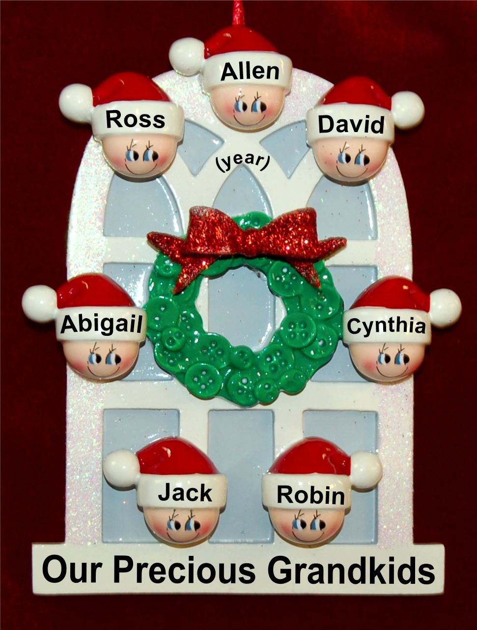Grandparents Christmas Ornament Arched Holiday Window for 7 Personalized by RussellRhodes.com