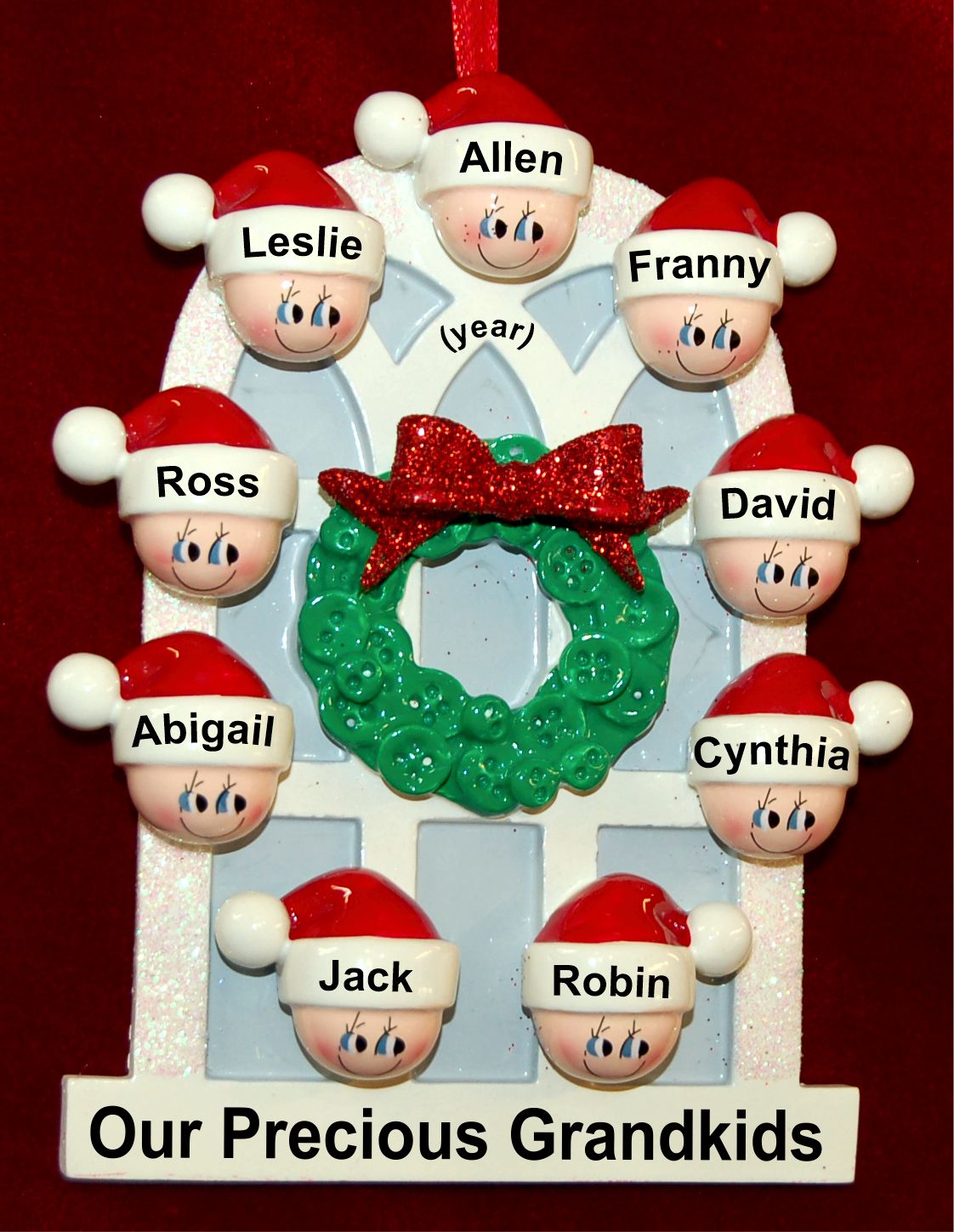 Grandparents Christmas Ornament Arched Holiday Window for 9 Personalized by RussellRhodes.com