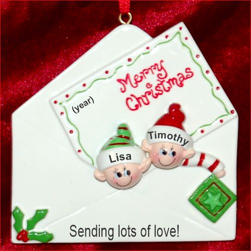 Personalized Grandparents Christmas Ornament Greetings 2 Grandkids by Russell Rhodes