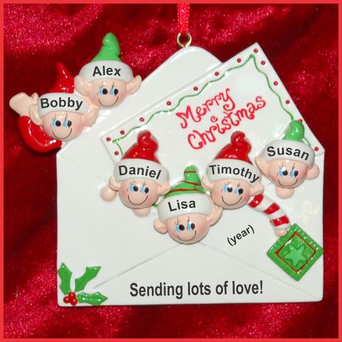 Personalized Grandparents Christmas Ornament Greetings 6 Grandkids by Russell Rhodes