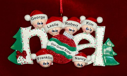 Family Christmas Ornament Noel Just the Kids 6 Personalized by RussellRhodes.com