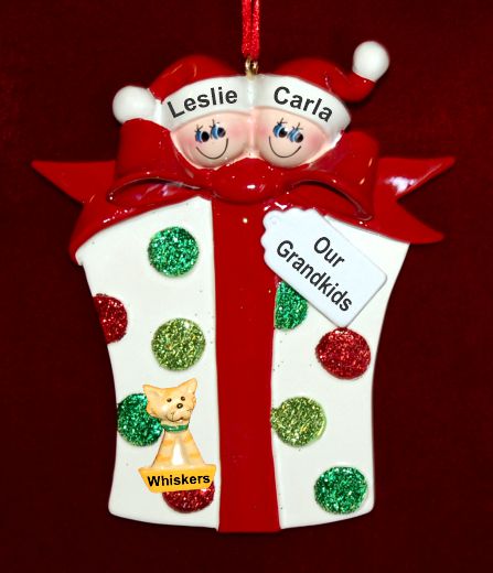Grandparents Christmas Ornament Xmas Gift 2 Grandkids with Pets Personalized by RussellRhodes.com