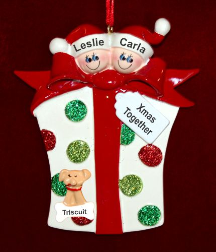 Couple Christmas Ornament Xmas Gift with Pets Personalized by RussellRhodes.com