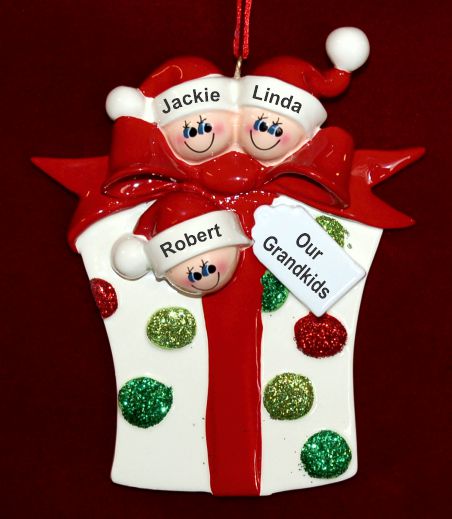 Grandparents Christmas Ornament Xmas Gift 3 Grandkids Personalized by RussellRhodes.com