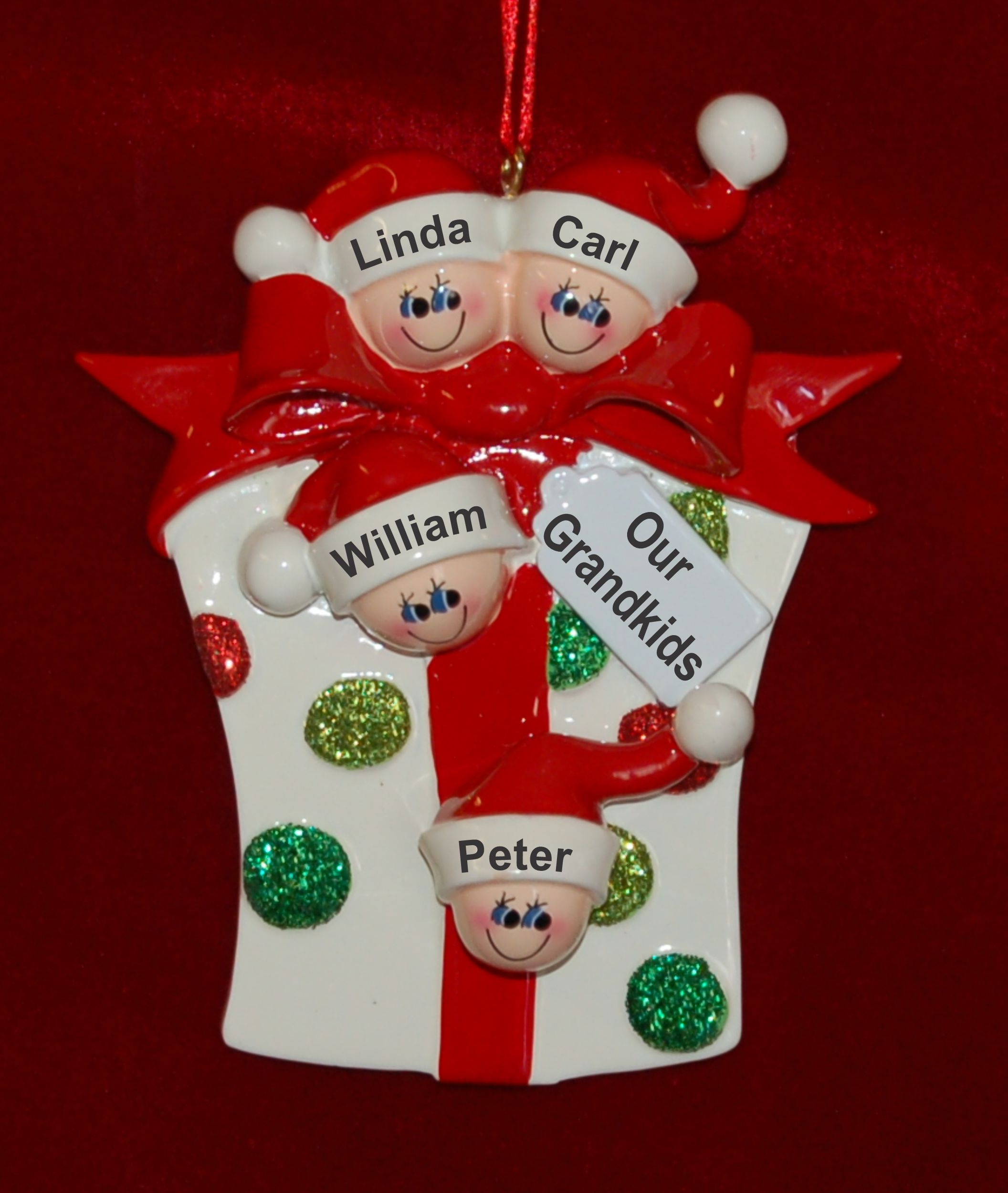 Personalized Grandparents Christmas Ornament Xmas Gift 4 Grandkids by Russell Rhodes