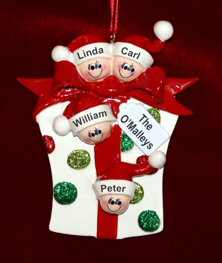Personalized Family Christmas Ornament Xmas Gift for 4 by Russell Rhodes
