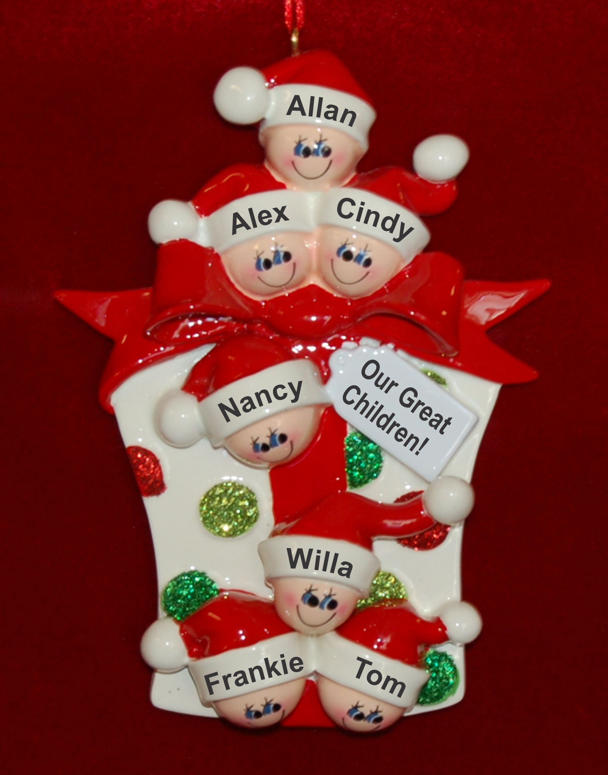 Family Christmas Ornament Xmas Gift Just the Kids 7 Personalized by RussellRhodes.com