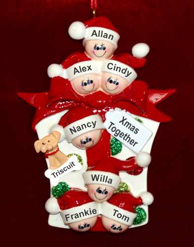 Family Christmas Ornament Xmas Gift for 7 with Pets Personalized by RussellRhodes.com