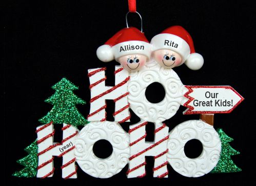 Personalized Family Christmas Ornament Ho Ho Ho Just the Kids 2 by Russell Rhodes