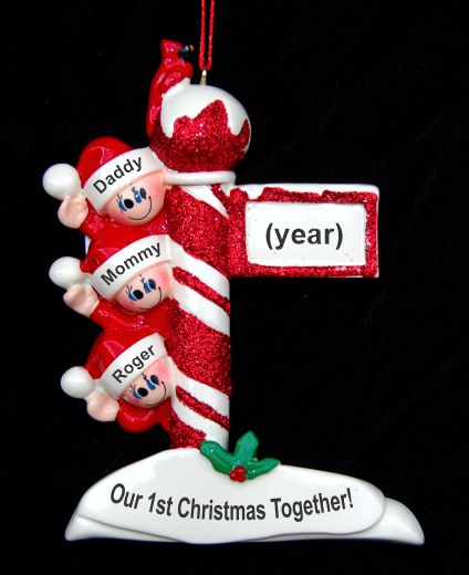 Our First Christmas Together Christmas Ornament North Pole for 3 Personalized by RussellRhodes.com