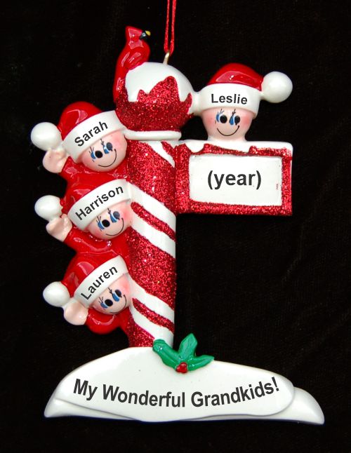 Grandparents Christmas Ornament North Pole 4 Grandkids Personalized by RussellRhodes.com