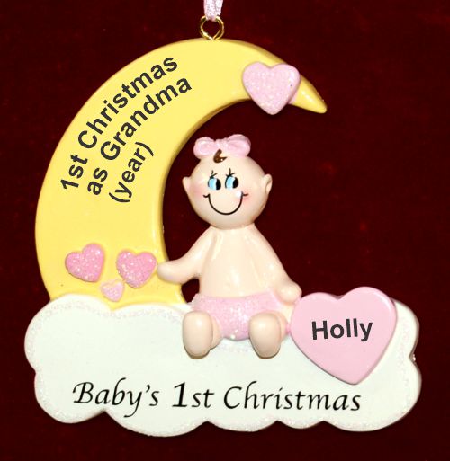 First Christmas as Grandma Ornament Newborn Baby Girl Personalized by RussellRhodes.com