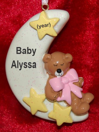 Baby Christmas Ornament Sweet Sleep Pink Personalized by RussellRhodes.com