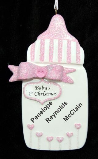 Bottle for Baby Girl Christmas Ornament Personalized by RussellRhodes.com