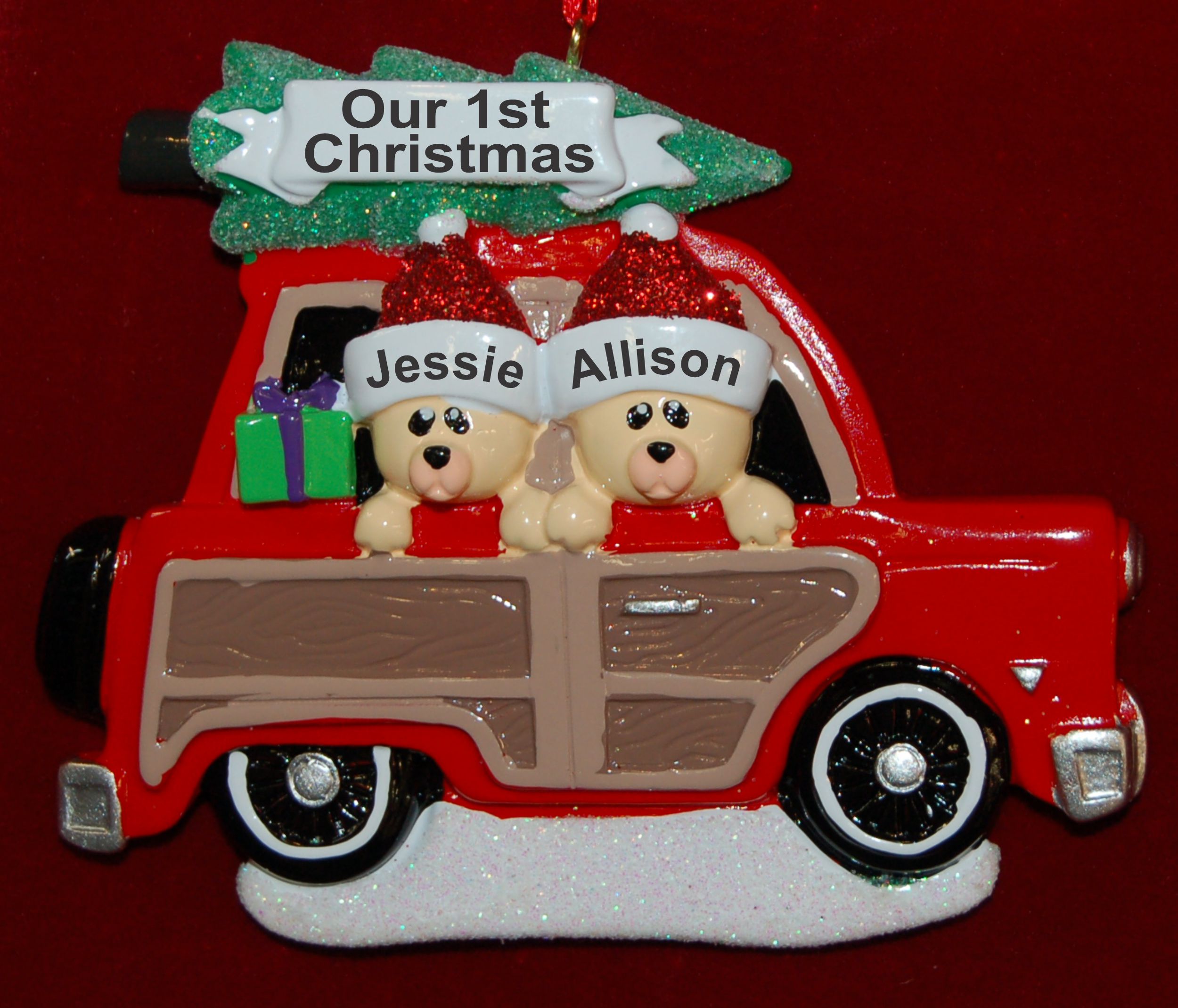 Our First Tree Christmas Ornament Couple Personalized by RussellRhodes.com
