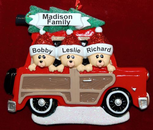 Family Christmas Ornament Woody for 3 Personalized by RussellRhodes.com
