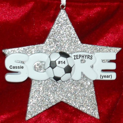 Personalized Soccer Christmas Ornament Super Star by Russell Rhodes