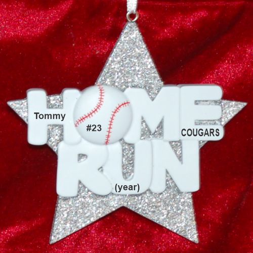 Personalized Baseball Christmas Ornament Super Star by Russell Rhodes