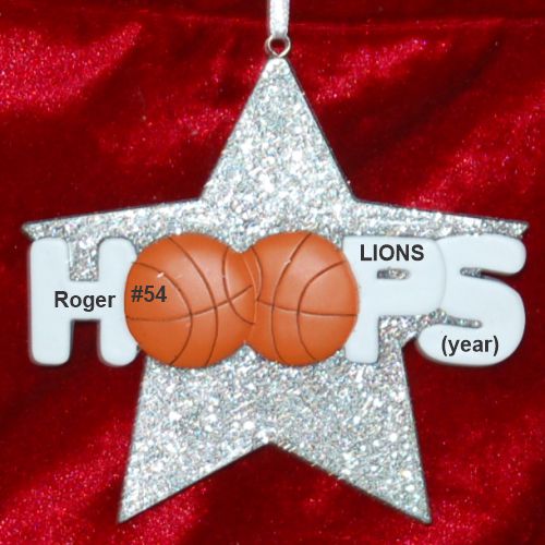 Basketball Super Star Christmas Ornament Personalized by Russell Rhodes