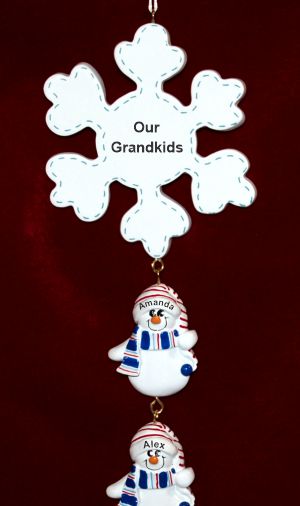 Grandparents Christmas Ornament Snowflake 3 Grandkids Personalized by RussellRhodes.com