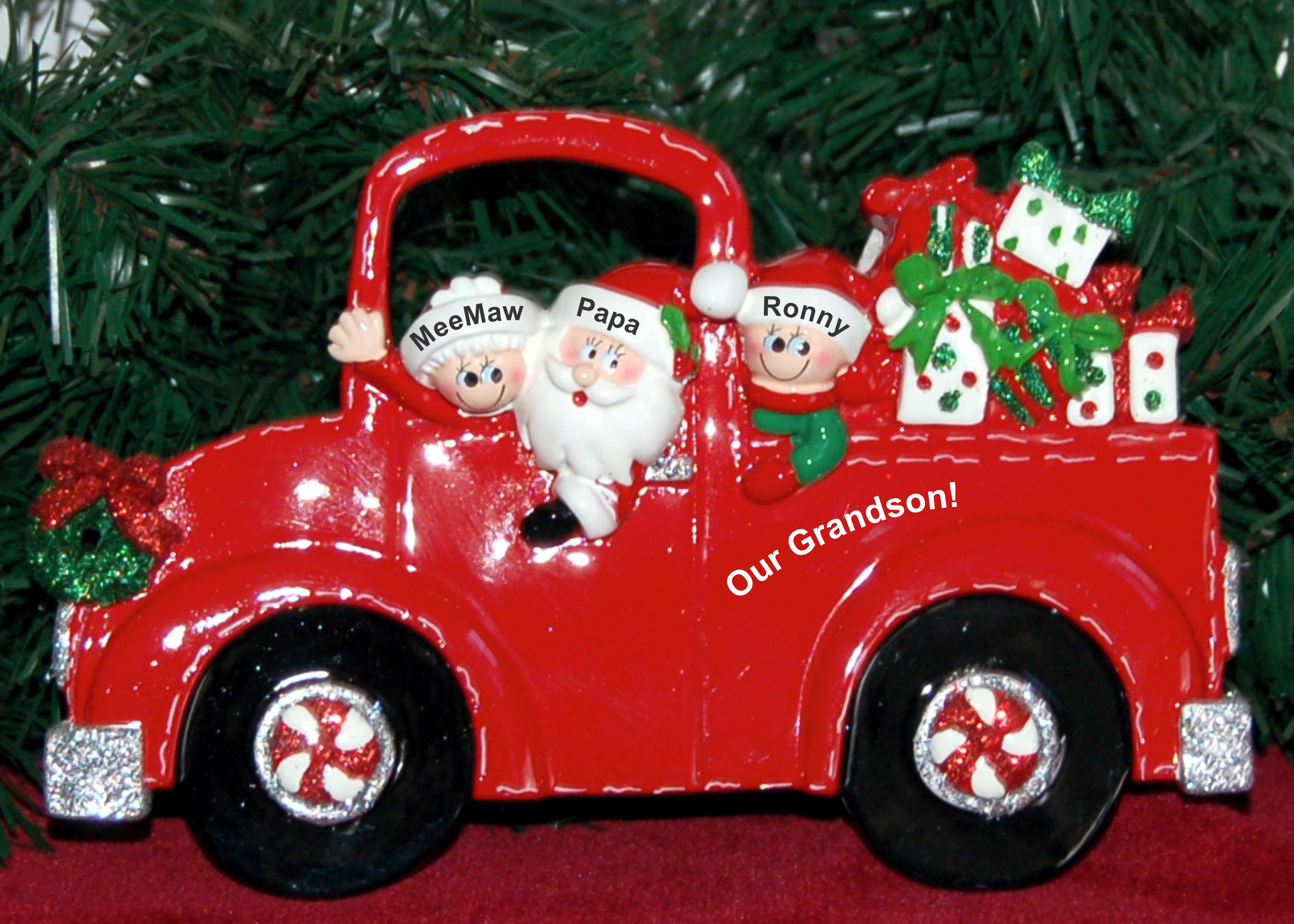 Tabletop Christmas Decoration Fire Engine Our Granddaughter Personalized by RussellRhodes.com