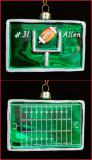 Personalized Football Christmas Ornament Goal & Field Glass Personalized by Russell Rhodes