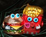 Burger w/ Fries Christmas Ornament Personalized by Russell Rhodes