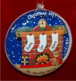 Harmony at Home Stockings for 3 Glass Christmas Ornament Personalized by Russell Rhodes