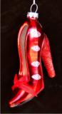 The Statement of Red High Heel Shoe Glass Christmas Ornament