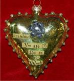 Grandma Love Art Heart Christmas Ornament Personalized by Russell Rhodes
