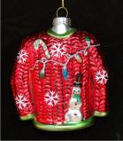 Holiday Sweater Spirit & More Glass Christmas Ornament Personalized by RussellRhodes.com