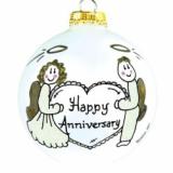 Anniversary Glass Ball Christmas Ornament Personalized by Russell Rhodes