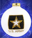 Army Strong Glass Ball Christmas Ornament Personalized by Russell Rhodes
