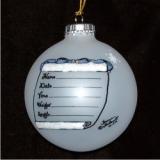 Baby Boy's Arrival Glass Christmas Ornament Personalized by Russell Rhodes