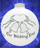 Our Wedding Day with Crystals Christmas Ornament Personalized by RussellRhodes.com
