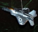 Personalized USAF Fighter Jet Christmas Ornament by Russell Rhodes