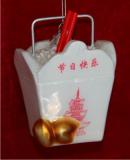 Chinese Food Takeout Glass Christmas Ornament Personalized by RussellRhodes.com