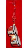 Bongo Drums Glass Christmas Ornament Personalized by Russell Rhodes