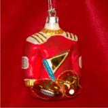 Football Gear Glass Christmas Ornament Personalized by Russell Rhodes