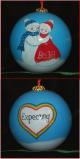 Joyfully Expecting Couple Glass Christmas Ornament Personalized by Russell Rhodes