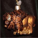 Buffalo Roam Glass Christmas Ornament Personalized by Russell Rhodes