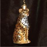 Leopard Glass Christmas Ornament Personalized by Russell Rhodes