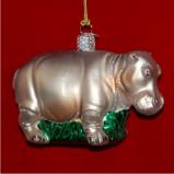 Hippopotamus Glass Christmas Ornament Personalized by RussellRhodes.com