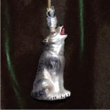 Wolf Howling at the Moon Glass Christmas Ornament Personalized by Russell Rhodes