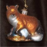 Red Fox Glass Christmas Ornament Personalized by Russell Rhodes