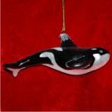 Orca Killer Whale Blown Glass Christmas Ornament Personalized by RussellRhodes.com