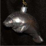 Manatee Glass Christmas Ornament Personalized by Russell Rhodes