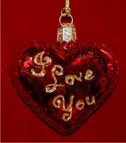 I Love You Heart Christmas Ornament Personalized by Russell Rhodes