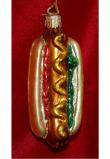 Hot Dog Glass Christmas Ornament Personalized by Russell Rhodes