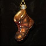 Hiking Boot Glass Christmas Ornament Personalized by Russell Rhodes